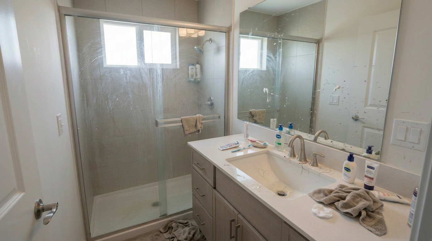 Bathroom before cleaning